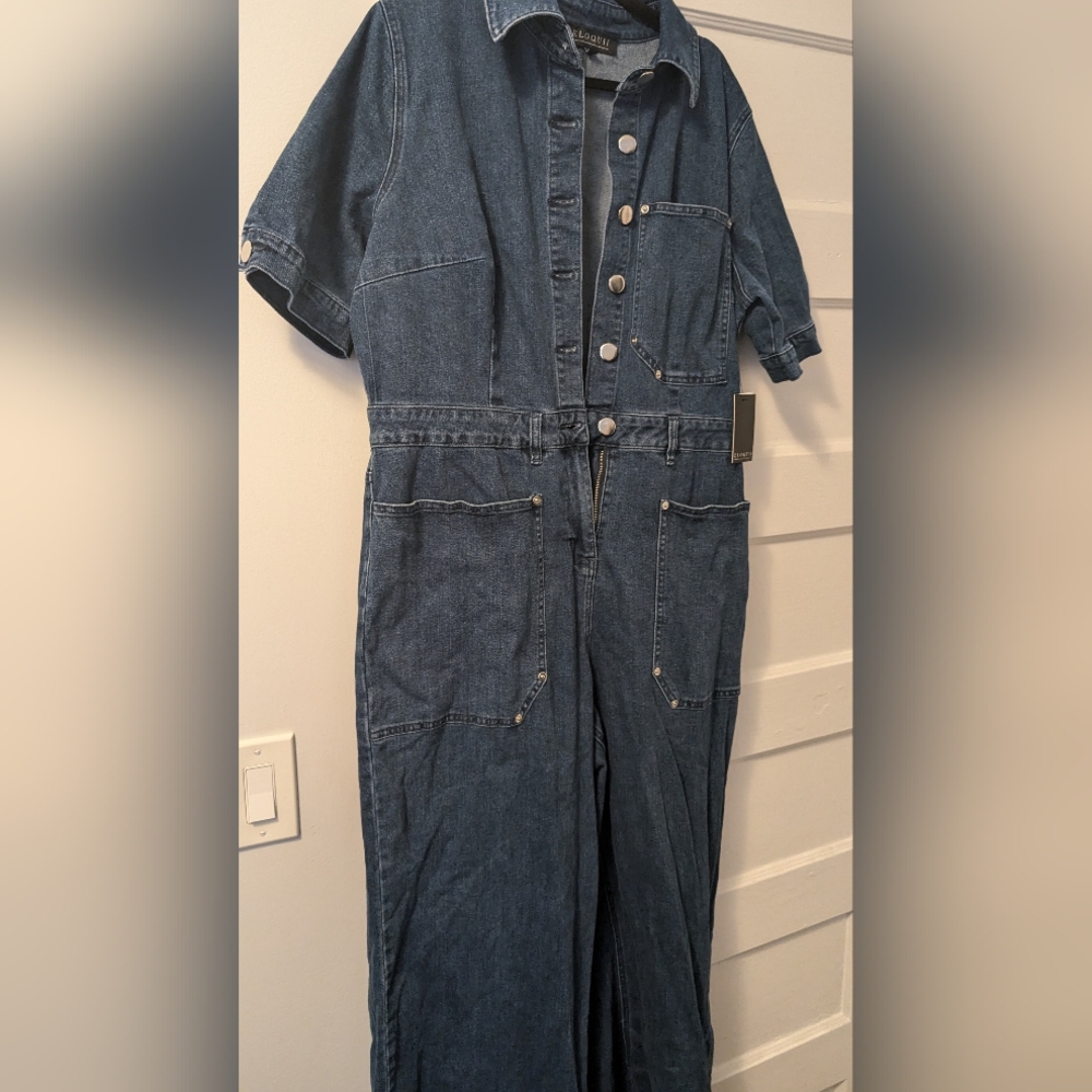 Eloquii Denim Jumpsuit Sz 16 NWT